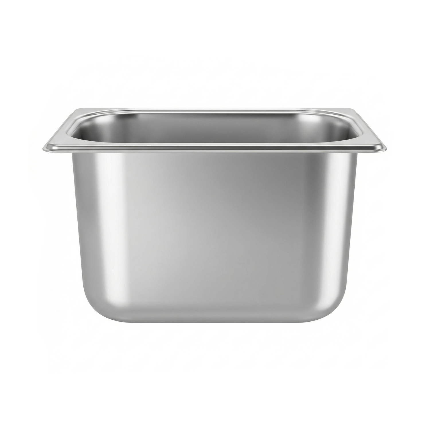 Cuve pour friteuse Expert 2,5L en acier inoxydable, rectangulaire avec bords arrondis et rebord plat, photographiée sur fond blanc.