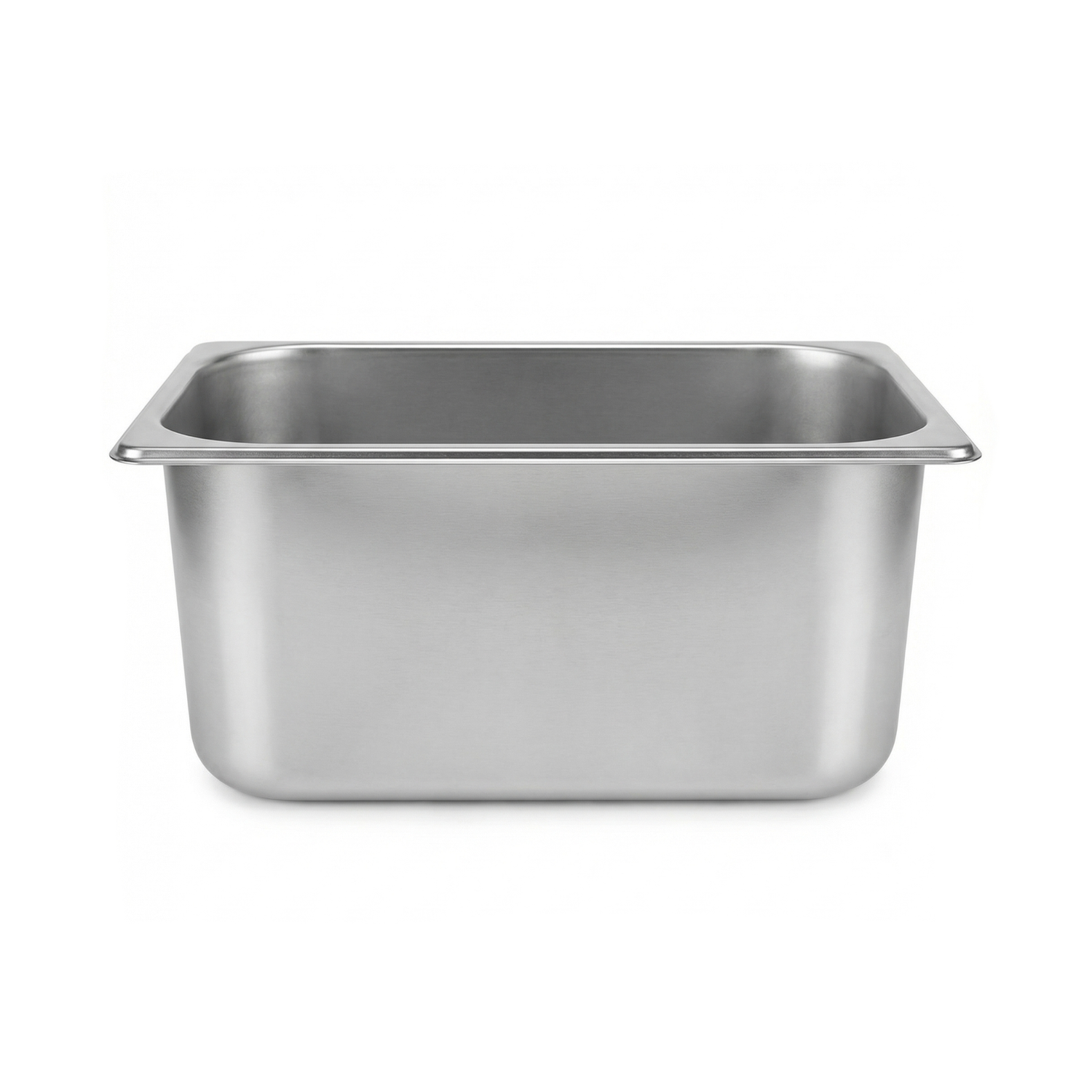 La cuve pour friteuse Expert 4,5L est une cuve rectangulaire en acier inoxydable avec des bords lisses et un rebord plat, présentée sur fond blanc - parfaite pour des résultats de friture optimaux dans votre cuisine.