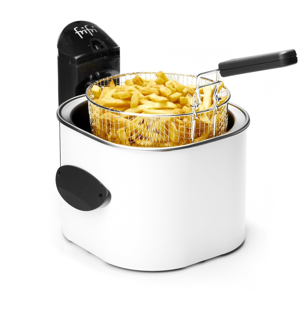 Friteuse gevuld met frietjes.