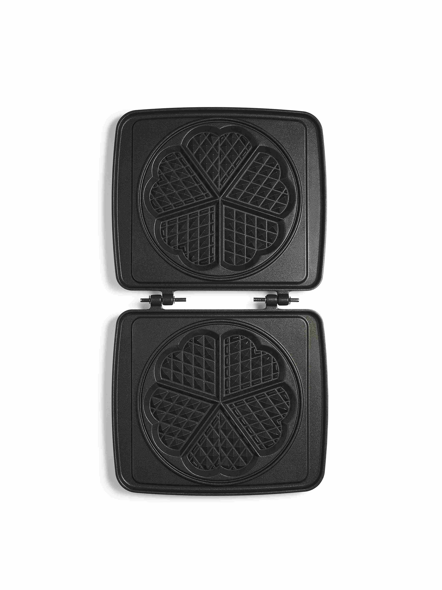Gaufrier noir ouvert.