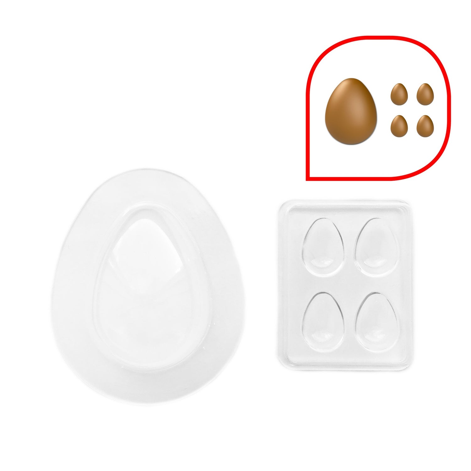 Moule à œufs en plastique transparent.