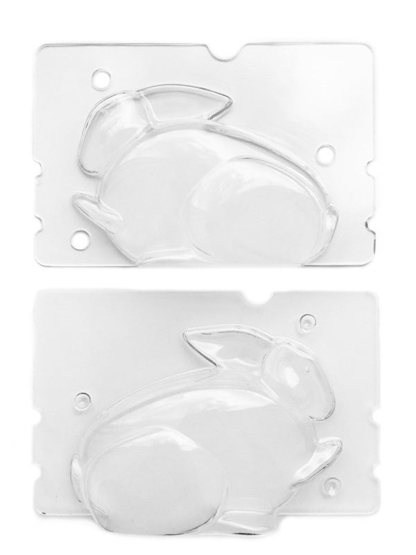 Moules à chocolat en forme de lapin, transparents.
