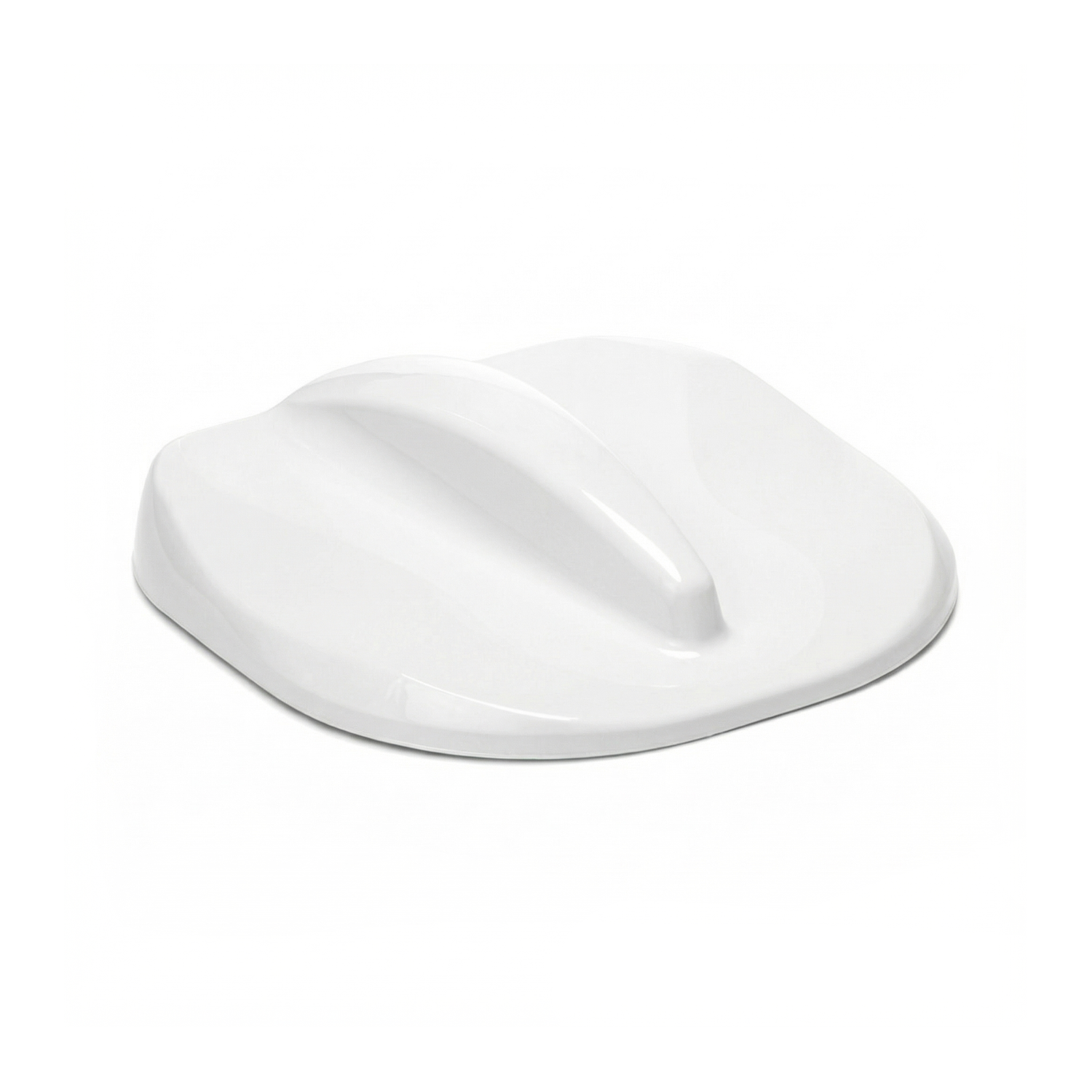 Le Couvercle de rangement - Friteuse Initiation et Tradition 3L, un couvercle en plastique blanc avec une poignée centrale, repose sur une surface plane.
