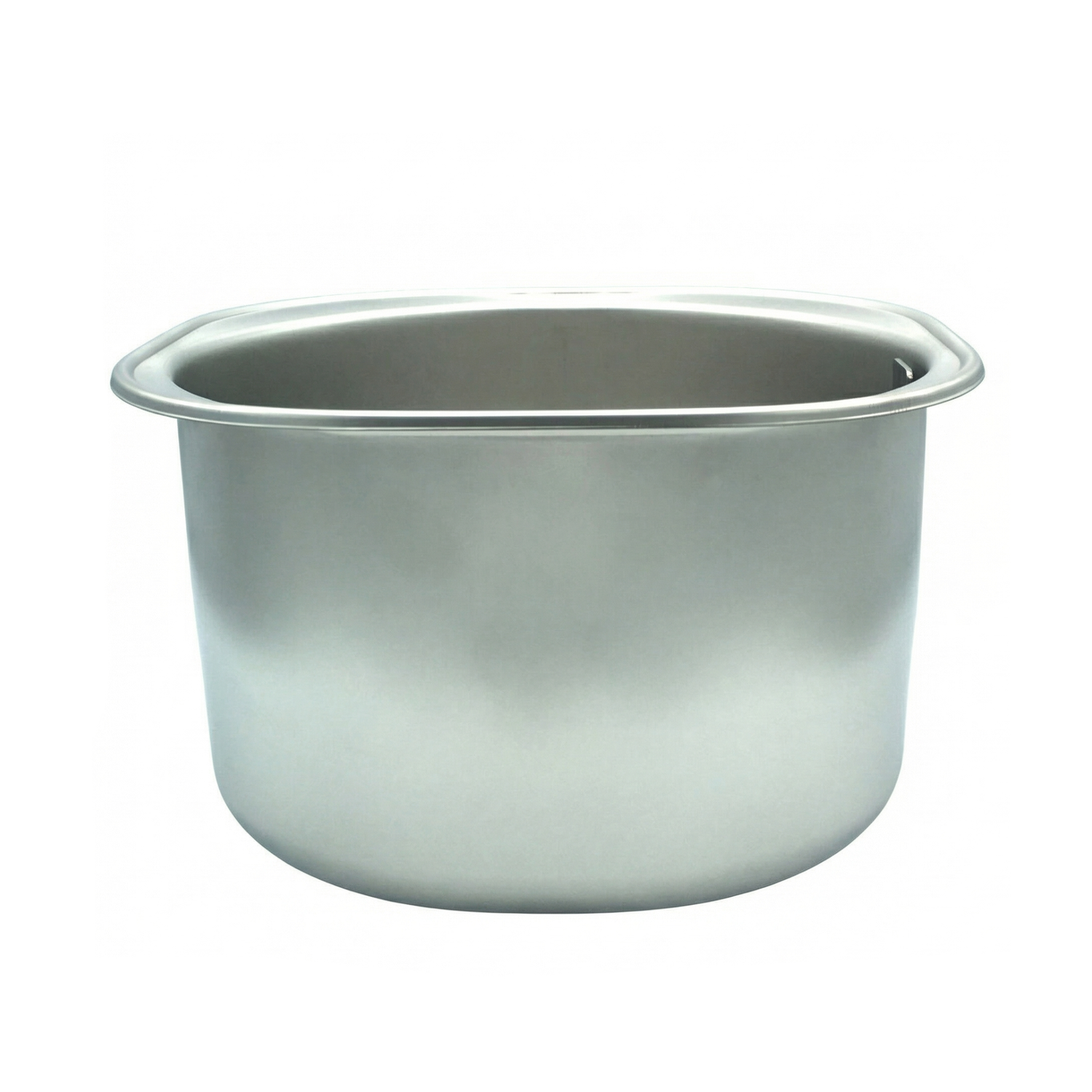 Cuve pour friteuse Initiation et Tradition 3L en acier inoxydable de forme rectangulaire arrondie, idéale comme pot intérieur de remplacement pour votre friteuse ou autre appareil de cuisine, présentée sur fond blanc.
