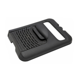 Rechthoekig deksel in zwart plastic met een getextureerd oppervlak, een verhoogde centrale handgreep en een grote zijdelingse uitsparing, vergelijkbaar met het DUOFIL-deksel voor de Friteuse Expert 3,5L.