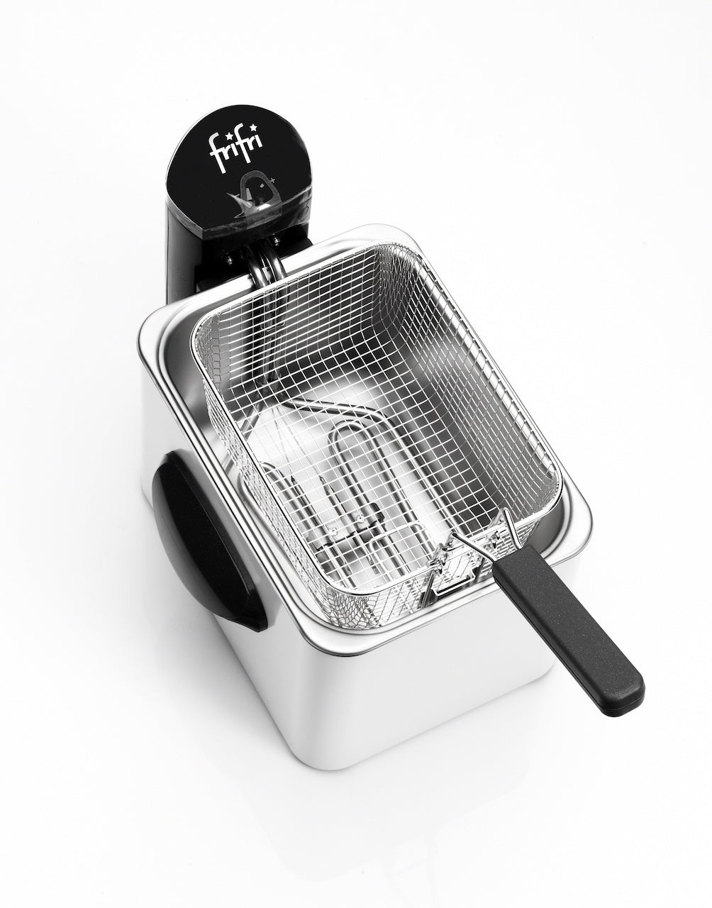 Friteuse électrique en acier inoxydable.
