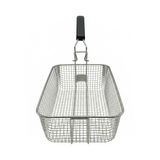 Un Panier pour friteuse Expert 3,5L rectangulaire avec une poignée noire est montré du dessus sur un fond blanc, idéal comme panier de remplacement ou pour une utilisation avec des pièces détachées friteuse.