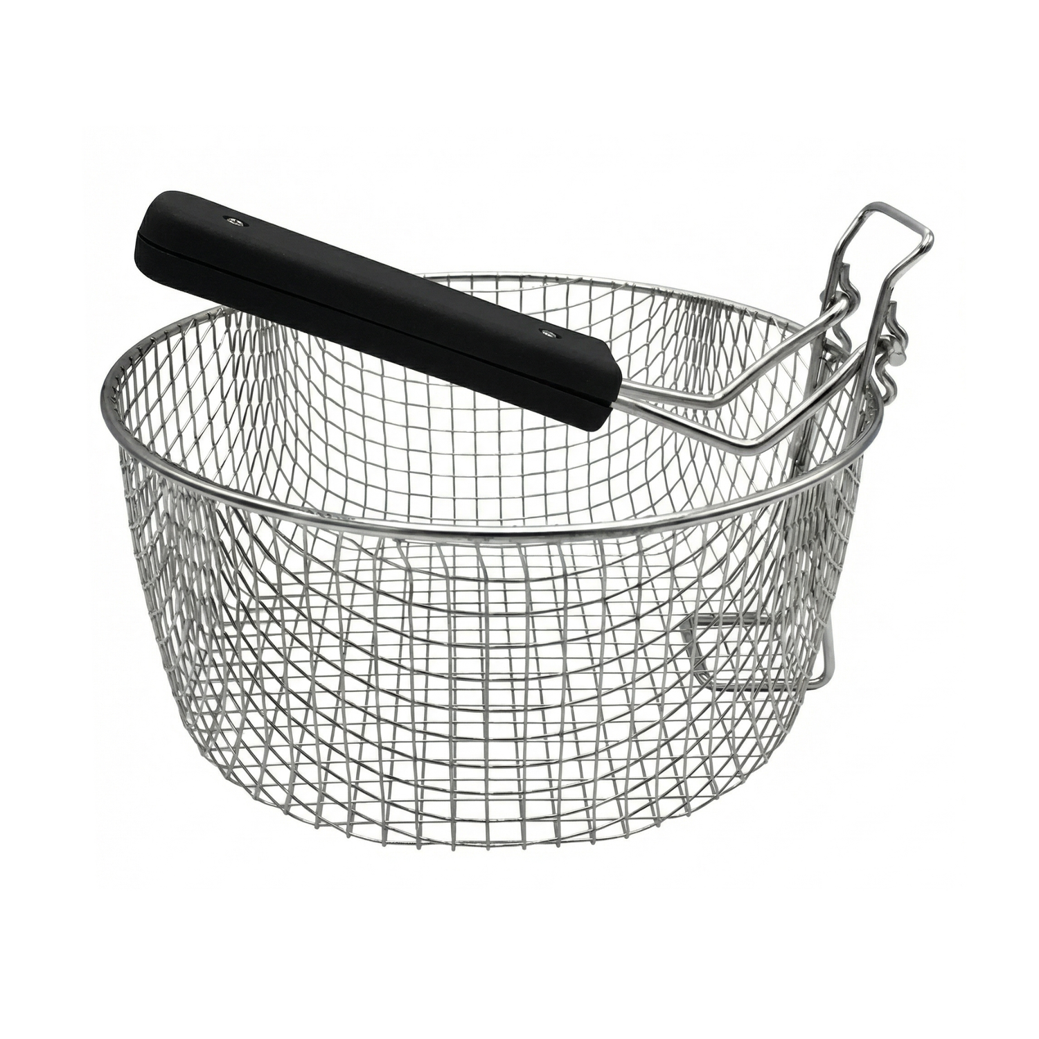 Le Panier pour friteuse Initiation et Tradition 3L est un panier à friture en fil métallique avec une poignée en plastique noir, parfait pour la friture ou l'égouttage, et idéal pour remplacer les modèles de friteuses compatibles.