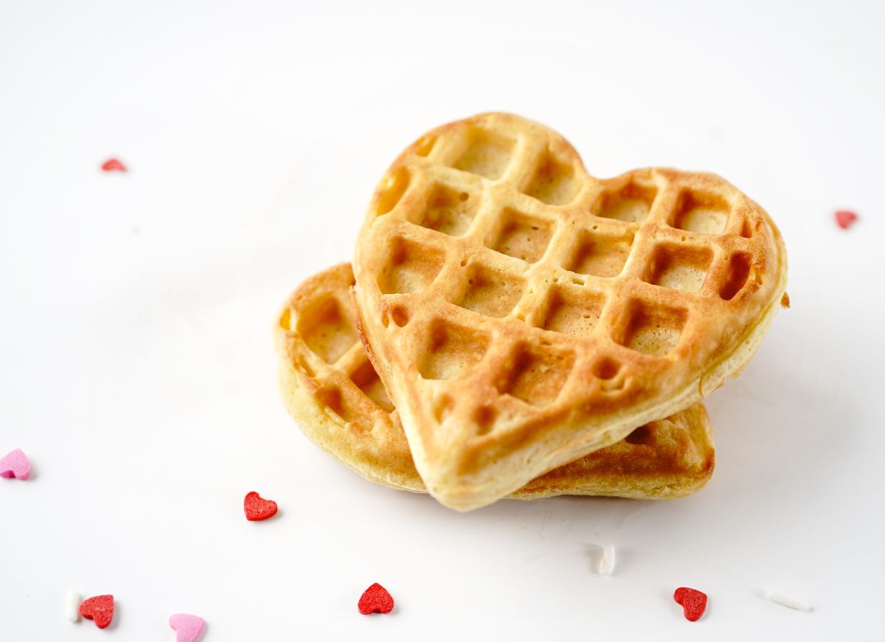 Gaufre en forme de coeur